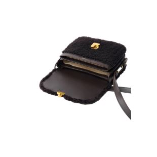 SOEUR - SAC MINI BELLISSIMA | SHEARLING MARRON