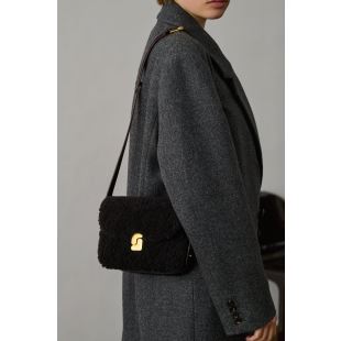 SOEUR - SAC MINI BELLISSIMA | SHEARLING MARRON