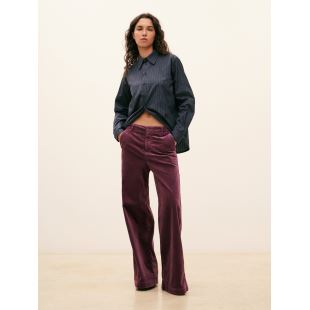 HOD PARIS - PANTALON PACIFIE VELOURS LISSE | PLUM