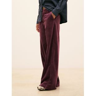 HOD PARIS - PANTALON PACIFIE VELOURS LISSE | PLUM