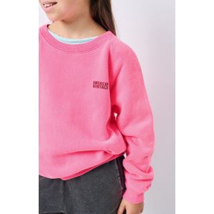 AMERICAN VINTAGE - SWEAT ENFANT IZUBIRD | ROSE FLUO