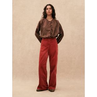 HOD PARIS - PANTALON PACIFIE VELOURS LISSE | BRICK