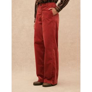 HOD PARIS - PANTALON PACIFIE VELOURS LISSE | BRICK
