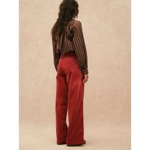 HOD PARIS - PANTALON PACIFIE VELOURS LISSE | BRICK