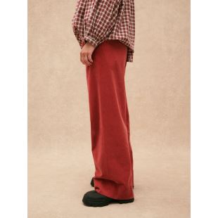 HOD PARIS - PANTALON LARGE JIMMY VELOURS | BRICK