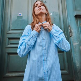 POUDRE ORGANIC - CHEMISE CAPUCINE | RAYURES BLEU