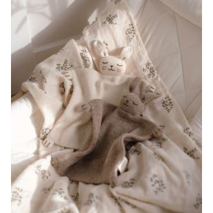 MAIN SAUVAGE - DOUDOU PLAT TRICOTÉ | LAPIN AVOINE