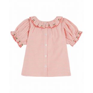 EMILE ET IDA - BLOUSE VICHY COL BRODÉ