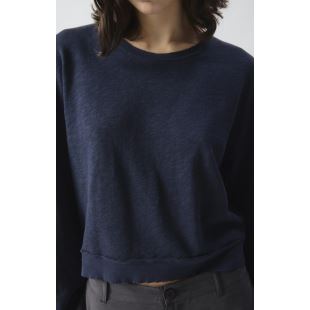 AMERICAN VINTAGE - TEE SHIRT SONOMA ML COL ROND | NAVY BLUE VINTAGE