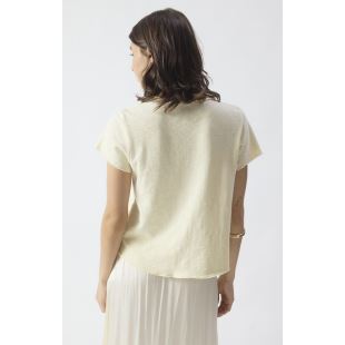 AMERICAN VINTAGE - TEE SONOMA MC COL V | VANILLE VINTAGE