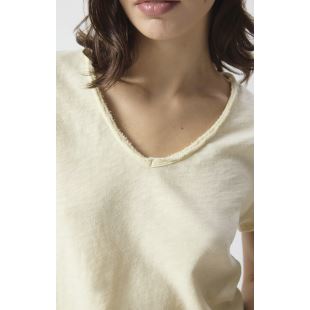 AMERICAN VINTAGE - TEE SONOMA MC COL V | VANILLE VINTAGE