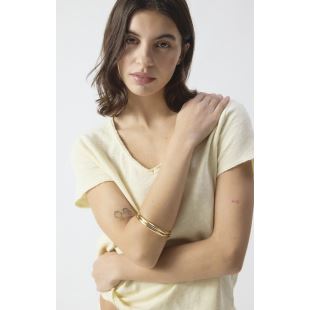 AMERICAN VINTAGE - TEE SONOMA MC COL V | VANILLE VINTAGE