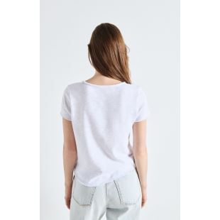 AMERICAN VINTAGE - TEE SONOMA MC COL V | BLANC