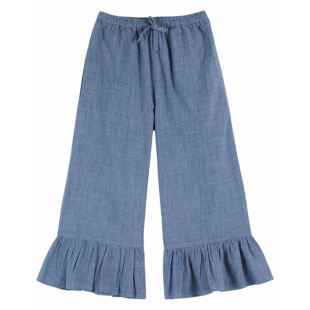 EMILE ET IDA - PANTALON VOLANT CHAMBRAY