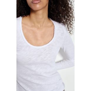 AMERICAN VINTAGE - TEE SONOMA ML COL U | BLANC