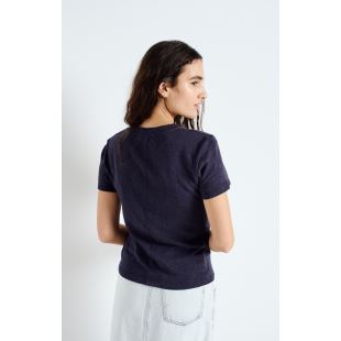 AMERICAN VINTAGE - TEE SONOMA MC COL ROND | NAVY BLUE VINTAGE