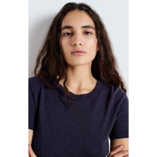 AMERICAN VINTAGE - TEE SONOMA MC COL ROND | NAVY BLUE VINTAGE