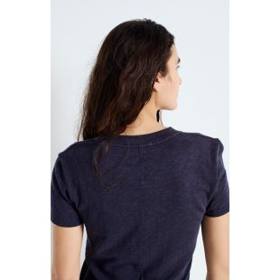 AMERICAN VINTAGE - TEE SONOMA MC COL ROND | NAVY BLUE VINTAGE