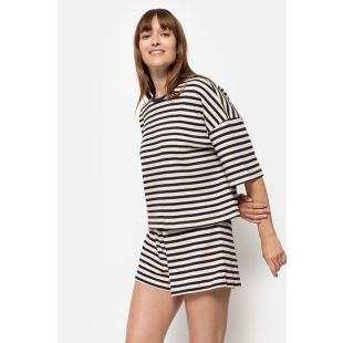 AME ANTWERP - TOP KLAXON | BLUE & ECRU