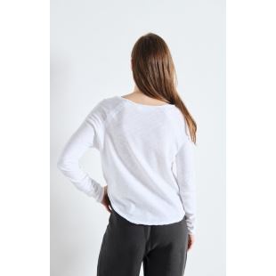 AMERICAN VINTAGE - TEE SONOMA ML COL BATEAU | BLANC