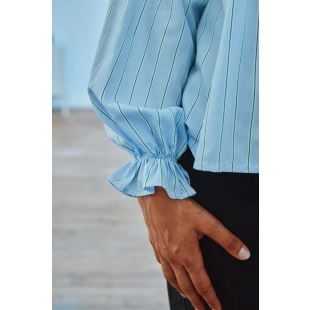 POUDRE ORGANIC - BLOUSE GARAM | RAYURES FINES VERTES