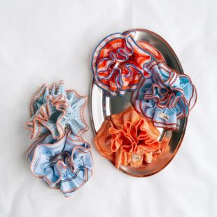 CHOU² - MAXI CHOUCHOU | BLEU RAYÉ ORANGE