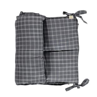 CAMOMILE LONDON - TOUR DE LIT IKAT CHECK PEBBLE