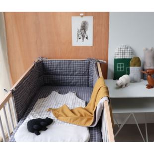 CAMOMILE LONDON - TOUR DE LIT IKAT CHECK PEBBLE