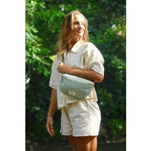 Rive droite - BANANE CUSTINE | RAYÉ VERT ET BLANC