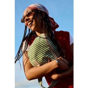 Rive droite - BANANE XL CUSTINE | RAYÉ VERT ET BLANC