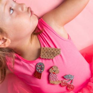 LUCIOLE ET PETIT POIS - BROCHE CERISE