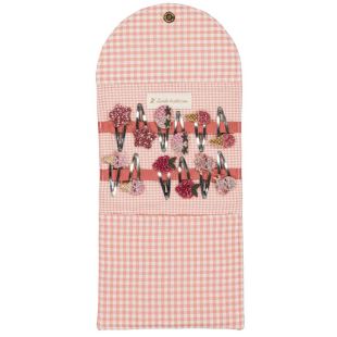 LUCIOLE ET PETIT POIS - POCHETTE PORTE BARRETTES | CERISE