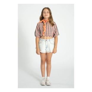 PIUPIUCHICK - SHORT JEAN AVEC FRANGES