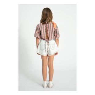 PIUPIUCHICK - SHORT JEAN AVEC FRANGES