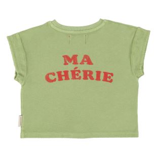 PIUPIUCHICK - TEE SHIRT | LIGHT OLIVE WITH CHERRY