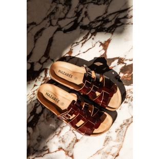 NAZARÉE  - SANDALES CARMEN | VERNIS CHOCOLAT