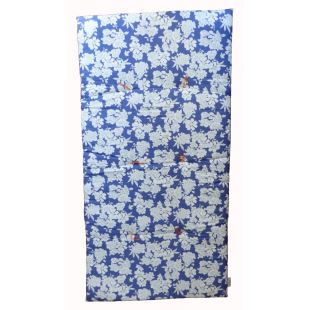 SCALAË - MATELAS/SOFA HIPPIE BLEU GROSSES FLEURS BLANCHES AVEC SON SAC DE RANGEMENT -REF 7