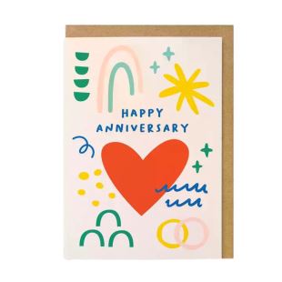 Graphic Factory - CARTE COEUR ROUGE HAPPY BIRTHDAY