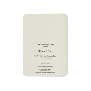 CANONBURY PRESS - CARTE NOEUD VICHY VERT
