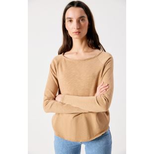 AMERICAN VINTAGE - TEE SONOMA ML COL BATEAU | BEURRE DE CACAHUETE