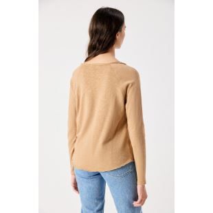 AMERICAN VINTAGE - TEE SONOMA ML COL BATEAU | BEURRE DE CACAHUETE