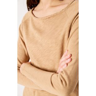 AMERICAN VINTAGE - TEE SONOMA ML COL BATEAU | BEURRE DE CACAHUETE