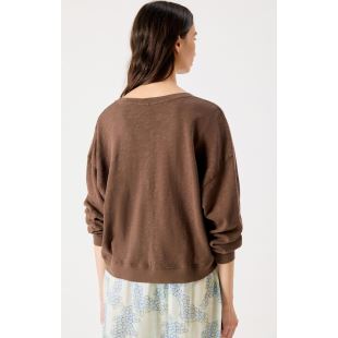 AMERICAN VINTAGE - TEE SHIRT SONOMA ML COL ROND | CHATAIGNIER