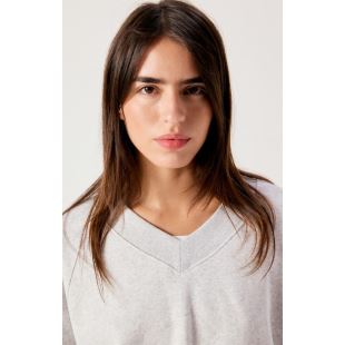 AMERICAN VINTAGE - SWEAT BAPTOWN COL V | GRIS CHINÉ