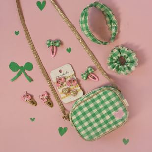 ROCKAHULA - HEADBAND BIAIS ROSE | VICHY VERT