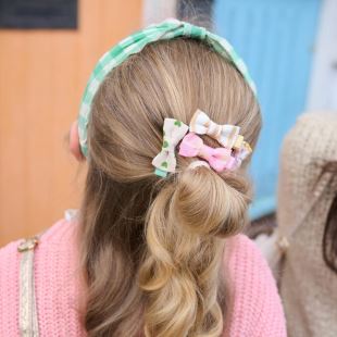 ROCKAHULA - HEADBAND BIAIS ROSE | VICHY VERT