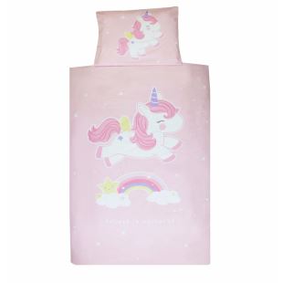 A LITTLE LOVELY COMPANY - HOUSSE DE COUETTE ET TAIE D'OREILLER LICORNE