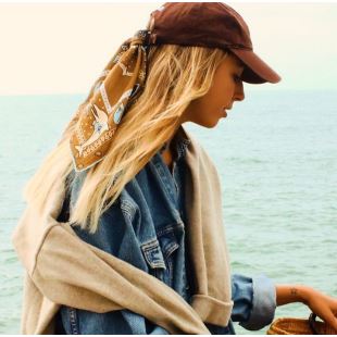 SOIE MEME - FOULARD EN SOIE | BANDANA BROWN