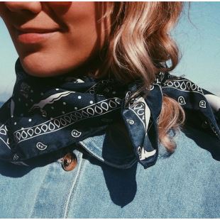 SOIE MEME - FOULARD EN SOIE | BANDANA NAVY