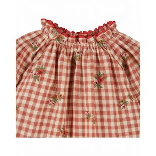 EMILE ET IDA - BLOUSE VICHY BRODERIE